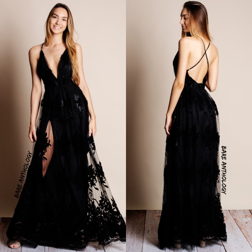 Velvet Tulle Maxi Dress - Picture 2 of 2